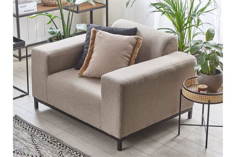 Hughen Lenestol 2-pk - Beige / Svart - Hagemøbler - Stoler & Lenestoler - Utelenestoler