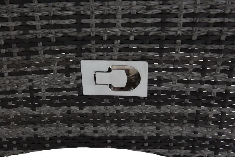 Jenny Justerbar Utendørs Spisestol – Regulerbar Lenestol i Kunstrotting - Grå - Hagemøbler - Stoler & Lenestoler - Utelenestoler