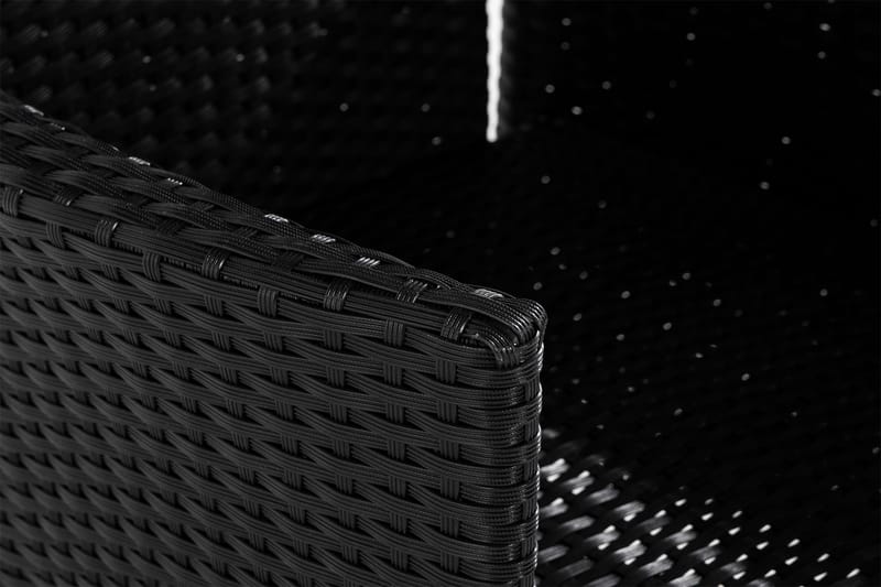 Jenny Justerbar Utendørs Spisestol – Regulerbar Lenestol i Kunstrotting - Svart - Hagemøbler - Stoler & Lenestoler - Utelenestoler