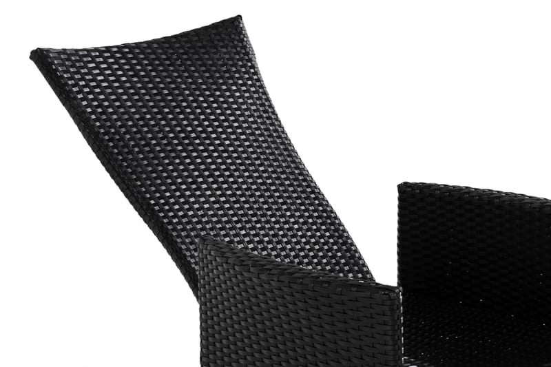 Jenny Justerbar Utendørs Spisestol – Regulerbar Lenestol i Kunstrotting - Svart - Hagemøbler - Stoler & Lenestoler - Utelenestoler