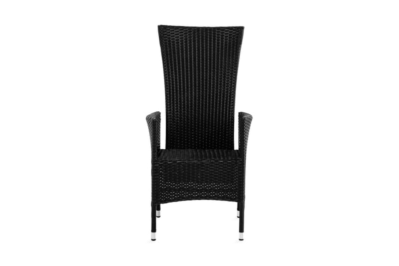 Jenny spisestol utendørs justerbar – justerbar utendørs lenestol i kunstrotting - Svart - Hagemøbler - Stoler & Lenestoler - Utelenestoler