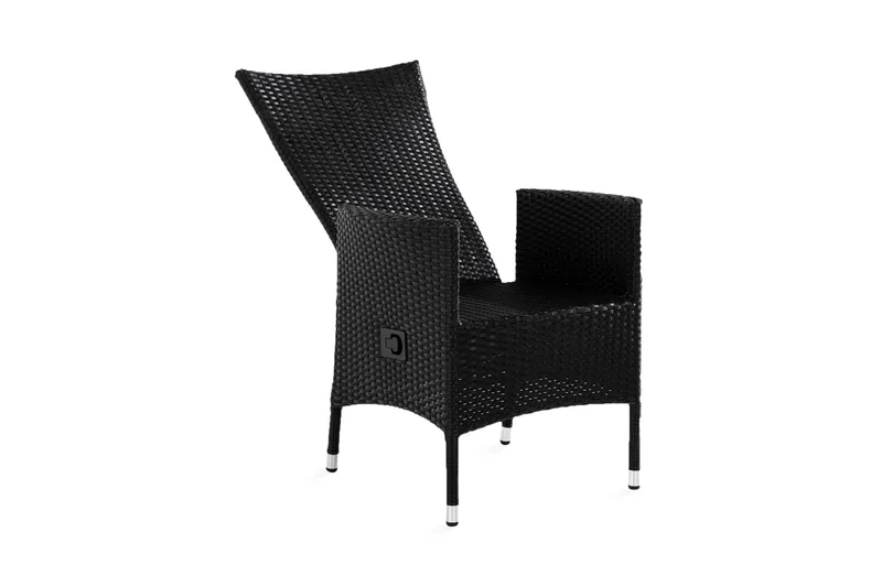 Jenny spisestol utendørs justerbar – justerbar utendørs lenestol i kunstrotting - Svart - Hagemøbler - Stoler & Lenestoler - Utelenestoler