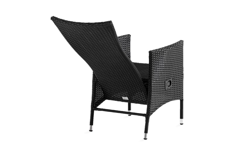 Jenny spisestol utendørs justerbar – justerbar utendørs lenestol i kunstrotting - Svart - Hagemøbler - Stoler & Lenestoler - Utelenestoler