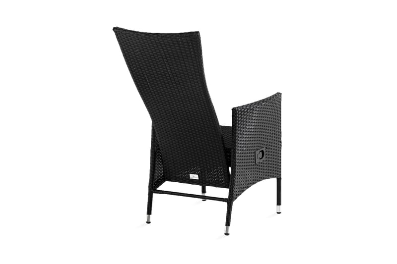 Jenny spisestol utendørs justerbar – justerbar utendørs lenestol i kunstrotting - Svart - Hagemøbler - Stoler & Lenestoler - Utelenestoler