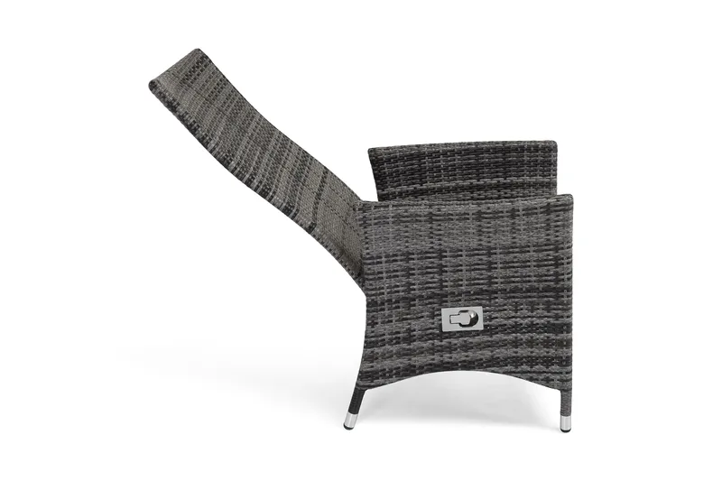 Jenny spisestol utendørs regulerbar – justerbar utendørs lenestol i kunstrotting - Grå - Hagemøbler - Stoler & Lenestoler - Utelenestoler