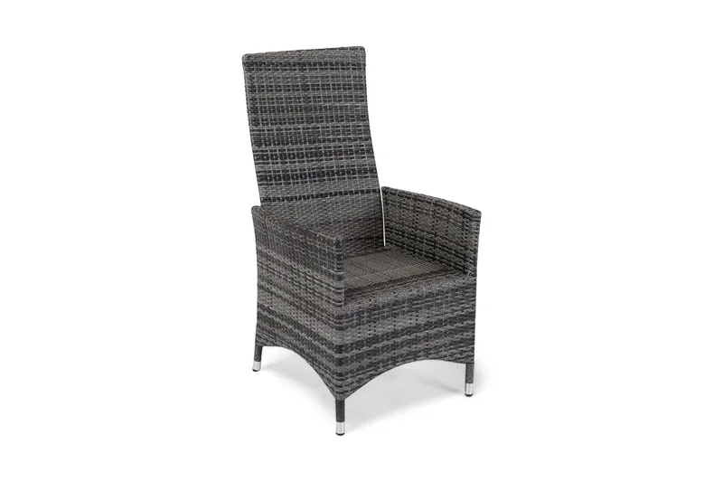 Jenny spisestol utendørs regulerbar – justerbar utendørs lenestol i kunstrotting - Grå - Hagemøbler - Stoler & Lenestoler - Utelenestoler