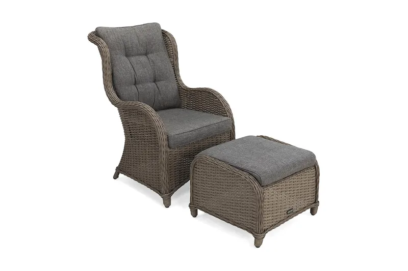 Marcus Ørelappstol - Grå - Hagemøbler - Stoler & Lenestoler - Utelenestoler