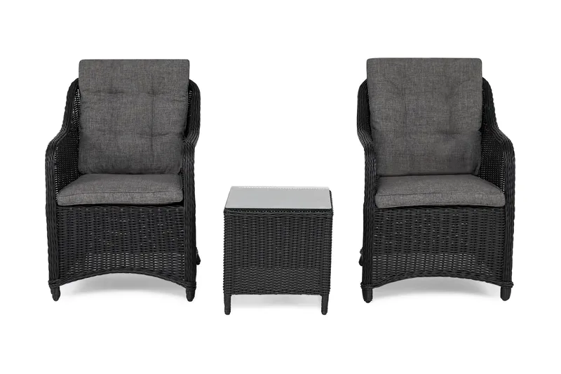 Marcus Cafésett med 2 Lenestoler inkl. Pute - Hagemøbler - Loungemøbler - Loungestol ute