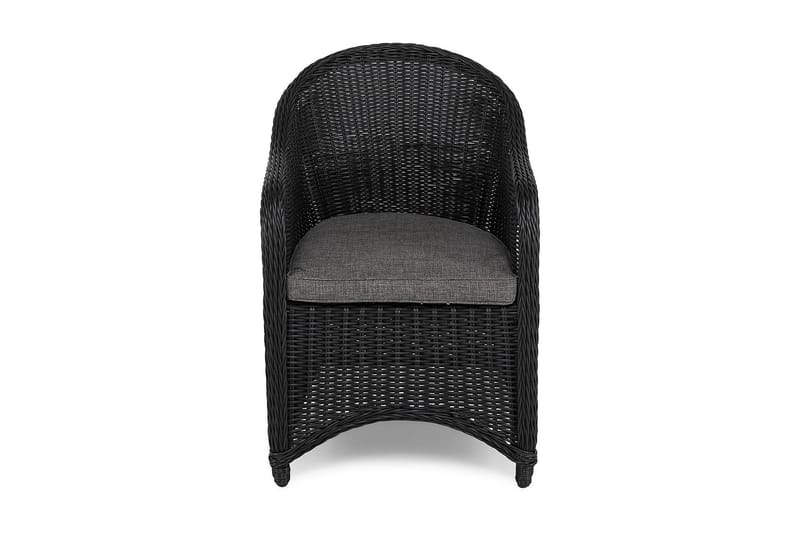 Marcus Light Utendørs Lounge Lenestol med Pute i Kunstrotting - Svart - Hagemøbler - Stoler & Lenestoler - Utelenestoler