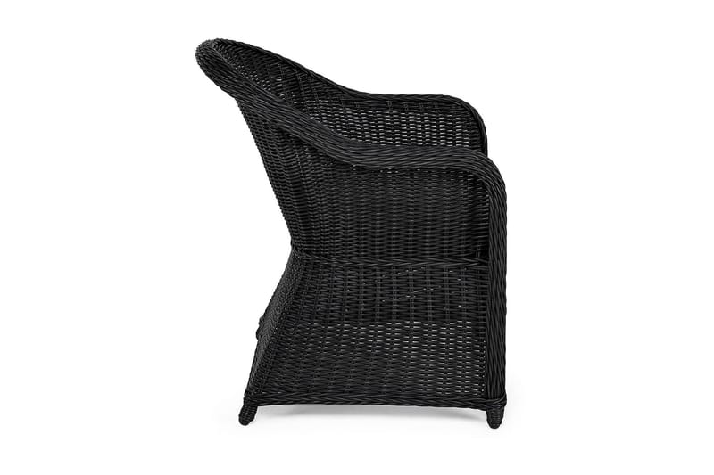 Marcus Light Utendørs Lounge Lenestol med Pute i Kunstrotting - Svart - Hagemøbler - Stoler & Lenestoler - Utelenestoler