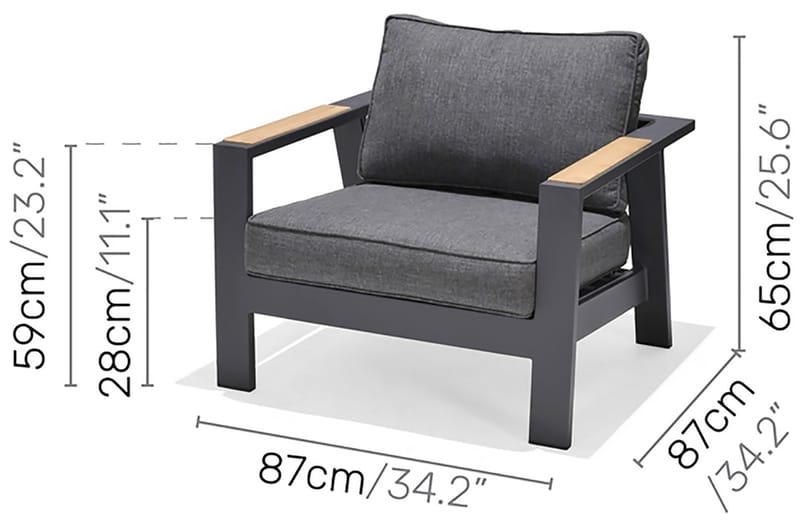 Palau Lenestol - Grå - Hagemøbler - Stoler & Lenestoler - Utelenestoler