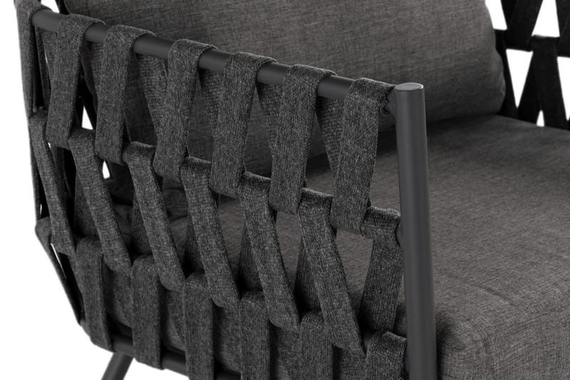 Sandina Lenestol - Tau/Svart/Grå - Hagemøbler - Stoler & Lenestoler - Utelenestoler