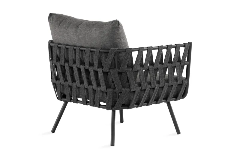 Sandina Lenestol - Tau/Svart/Grå - Hagemøbler - Stoler & Lenestoler - Utelenestoler