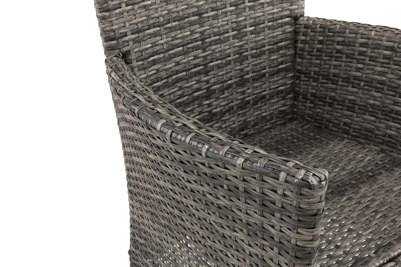 Thor utefåtölj – loungelenestol utemøbler i kunstrotting - Svart / grå - Hagemøbler - Stoler & Lenestoler - Utelenestoler