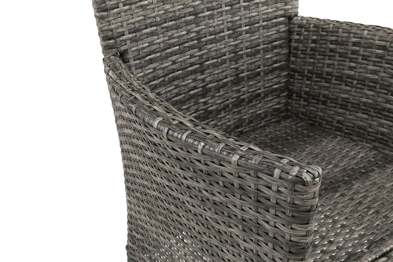 Thor utefåtölj – loungelenestol utemøbler i kunstrotting - Svart / grå - Hagemøbler - Stoler & Lenestoler - Utelenestoler