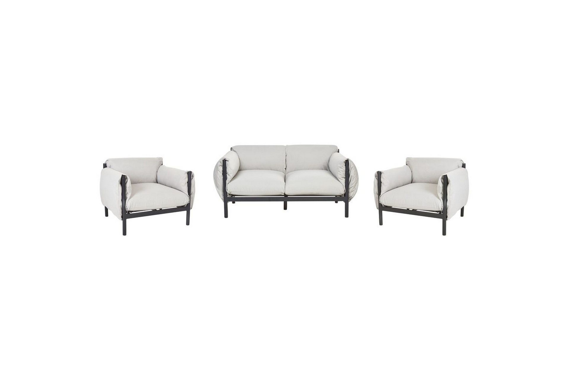 2-sitssoffa med fåtöljer Beliani Esperia Grey, Black -