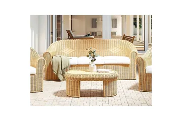 3-sitssoffa Beliani Livadeia Natural||White - Hagemøbler - Loungemøbler - Lounge sofa