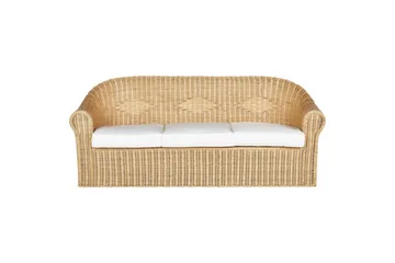 3-sitssoffa Beliani Livadeia Natural||White - Hagemøbler - Loungemøbler - Lounge sofa