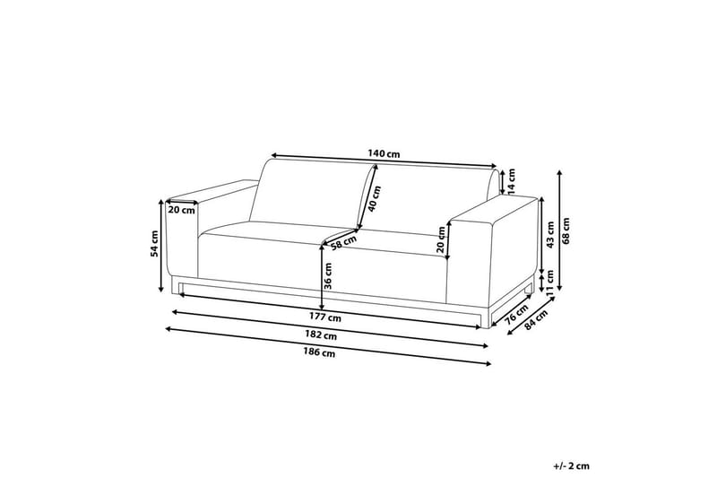 3-sitssoffa Beliani Rovigo Grey||White - Hagemøbler - Loungemøbler - Lounge sofa