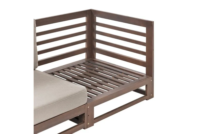 3-sitssoffa Beliani Trani Ljus trä/grått/beige, Ja Dark wood||Grey||Taupe - Hagemøbler - Loungemøbler - Lounge sofa