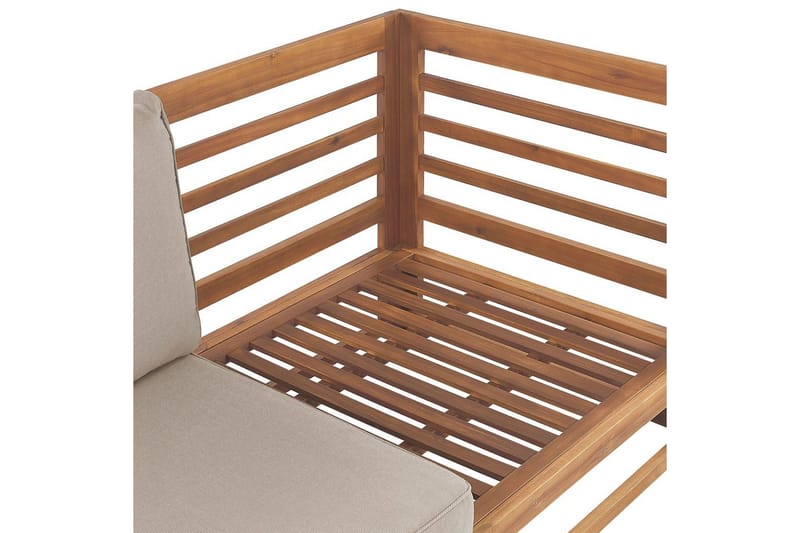 3-sitssoffa Beliani Trani Ljus trä/grått/beige, Ja Light wood||Grey||Beige - Hagemøbler - Loungemøbler - Lounge sofa