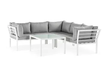 Ariany Hjørnesofa - Hvit/Grå - Hagemøbler - Loungemøbler - Sofagruppe utendørs