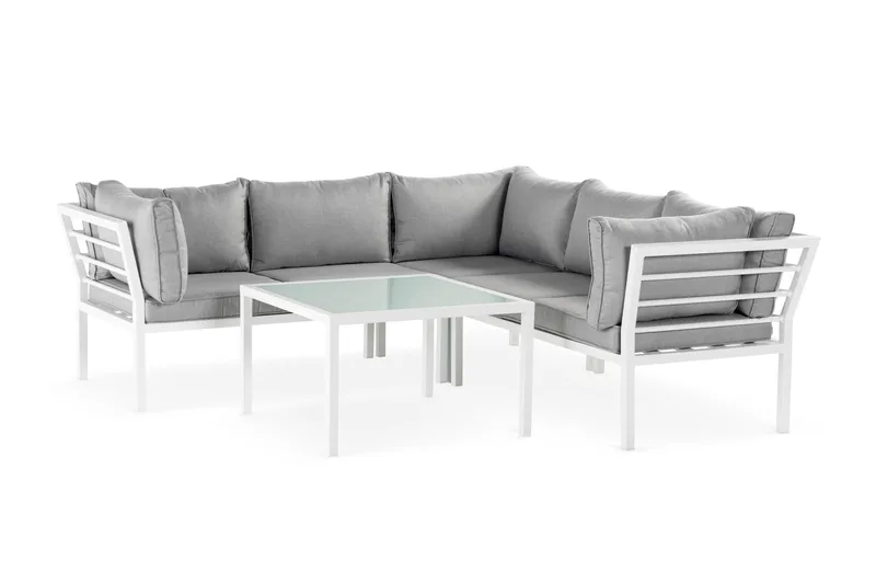Ariany Hjørnesofa - Hvit/Grå - Hagemøbler - Loungemøbler - Lounge sofa