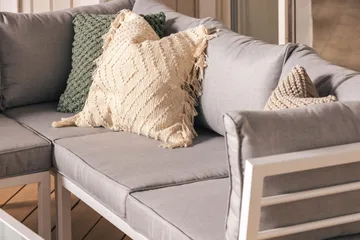 Ariany Hjørnesofa - Hvit/Grå - Hagemøbler - Loungemøbler - Sofagruppe utendørs