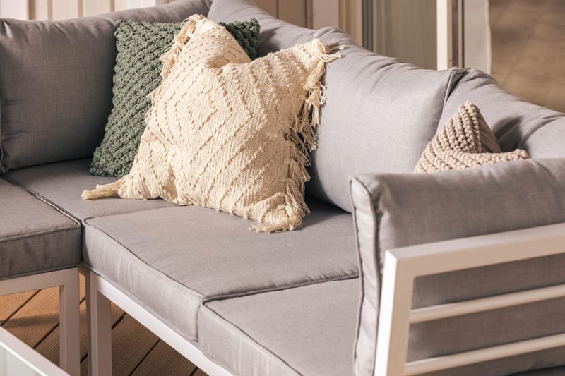 Ariany Hjørnesofa - Hvit/Grå - Hagemøbler - Loungemøbler - Lounge sofa