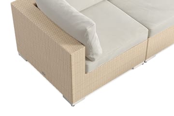 Bahamas utendørs hjørnesofa 8-seters vendbar med lenestol og bord med hylle - Beige - Hagemøbler - Loungemøbler - Sofagruppe utendørs