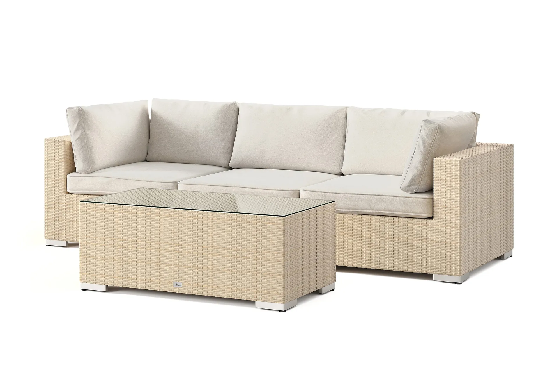 Bahamas utesofa 3-seters med bord - Beige