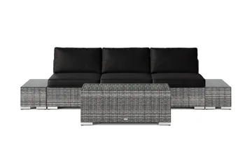 Bahamas utesofa 3-seters med bord - Grå - Hagemøbler - Loungemøbler - Sofagruppe utendørs