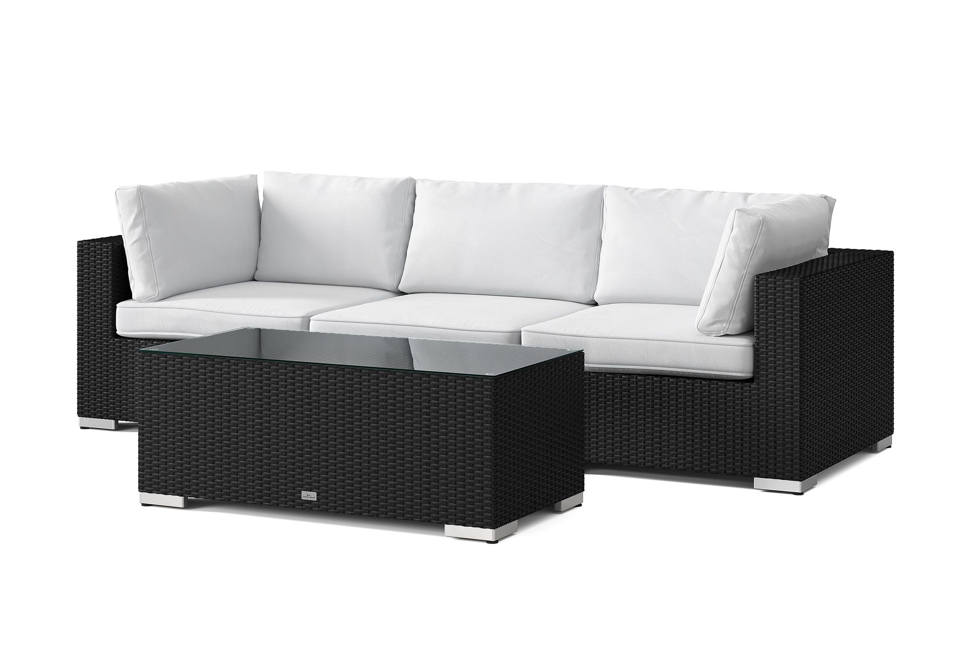 Bahamas utesofa 3-seters med bord - Svart