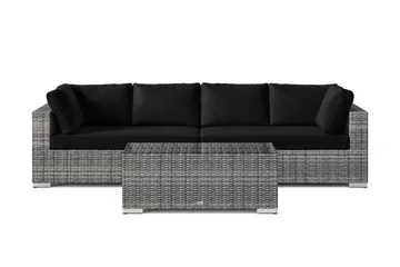 Bahamas utesofa 4-seters med bord - Grå - Hagemøbler - Loungemøbler - Sofagruppe utendørs
