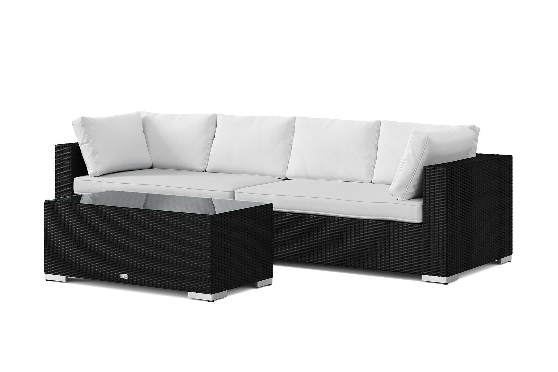 Bahamas utesofa 4-seters med bord - Svart