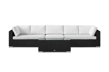 Bahamas utesofa 5-seters med bord - Svart - Hagemøbler - Loungemøbler - Sofagruppe utendørs