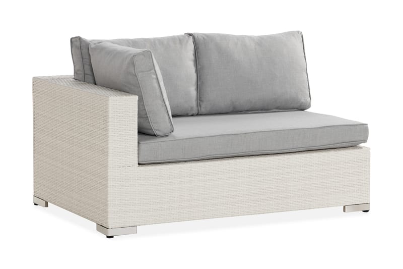 Bahamas Høyremodul 140 cm - Hvit - Hagemøbler - Loungemøbler - Moduler - Hjørnemodul hagesofa