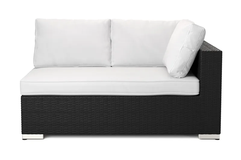 Bahamas Høyremodul Utendørs 140 cm i Kunstrotting - Svart - Hagemøbler - Loungemøbler - Moduler