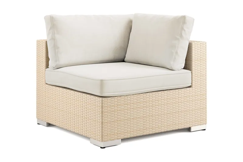 Bahamas Hjørnemodul Utendørs i Kunstrotting - Beige - Hagemøbler - Loungemøbler - Moduler - Hjørnemodul hagesofa
