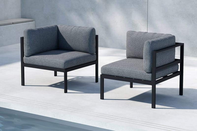 Copacabana hjørnemodul 74 cm utendørs - Svart - Hagemøbler - Loungemøbler - Moduler - Hjørnemodul hagesofa