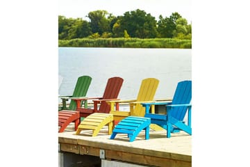Fotstöd Beliani Adirondack Blå Yellow - Hagemøbler - Loungemøbler - Moduler - Skamler & Krakker