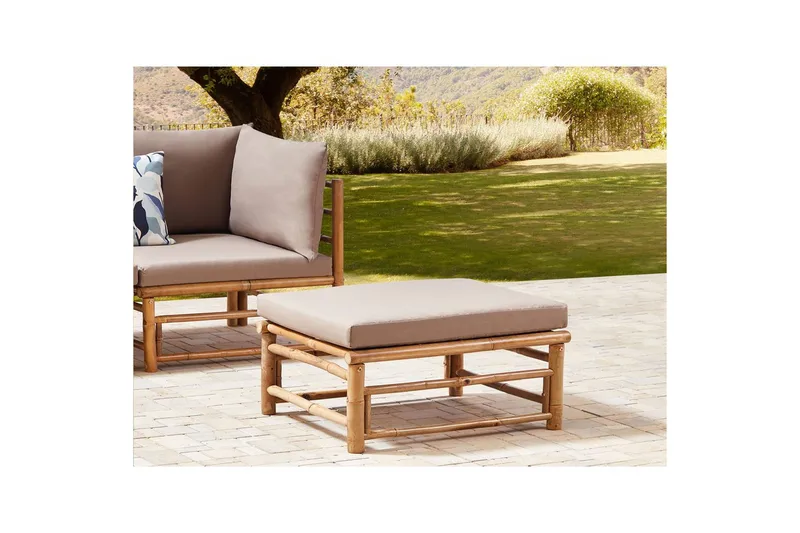 Hagefotskammel Cerreto Beige/lyst tre - Beige/lyst tre - Hagemøbler - Loungemøbler - Moduler - Skamler & Krakker