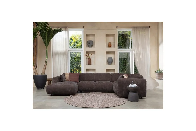 Hjørnesofa Sky - Varm brun, Høyre - Møbler - Sofaer - Hjørnesofa