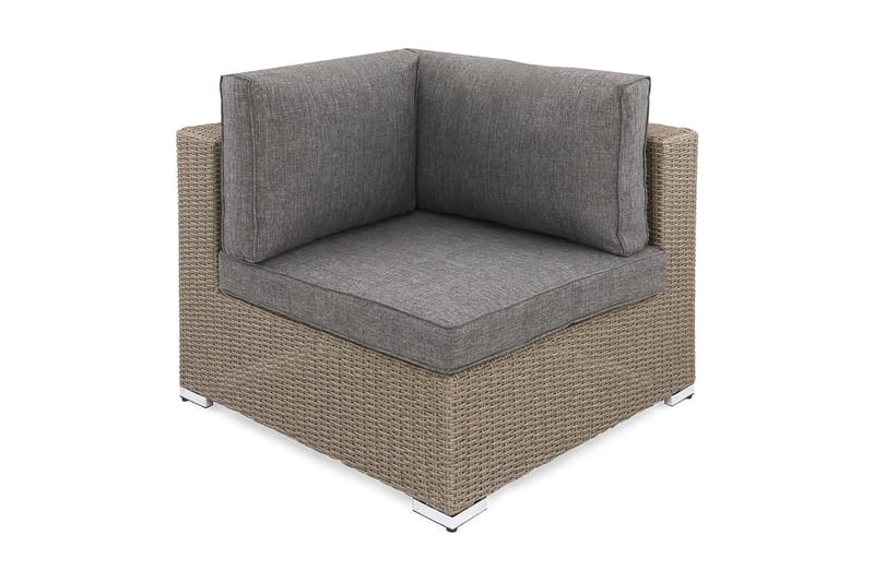 Marcus Hjørnemodul m Pute - Grå - Hagemøbler - Loungemøbler - Moduler - Hjørnemodul hagesofa