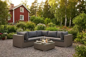 Marcus Hjørnemodul m Pute - Grå - Hagemøbler - Loungemøbler - Moduler - Hjørnemodul hagesofa