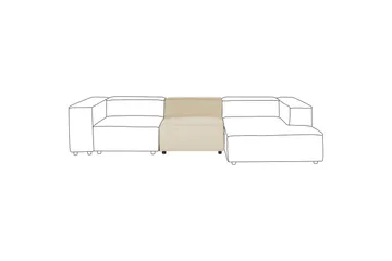 Mittmodul Beliani Aprica Beige||Black - Hagemøbler - Loungemøbler - Moduler - Midtmodul hagesofa