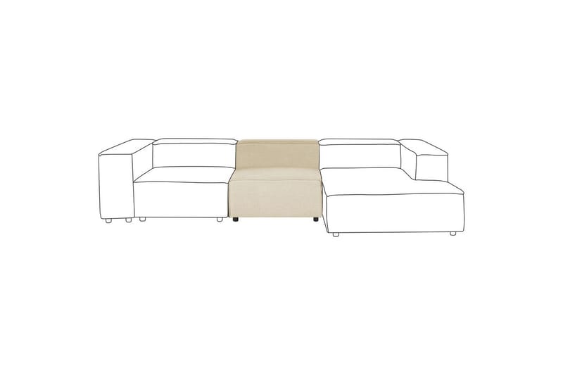 Mittmodul Beliani Aprica Beige||Black - Hagemøbler - Loungemøbler - Moduler - Midtmodul hagesofa