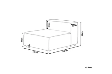 Mittmodul Beliani Aprica Beige||Black - Hagemøbler - Loungemøbler - Moduler - Midtmodul hagesofa