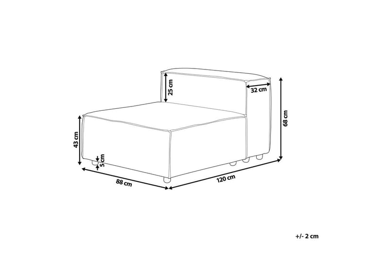 Mittmodul Beliani Aprica Beige||Black - Hagemøbler - Loungemøbler - Moduler - Midtmodul hagesofa