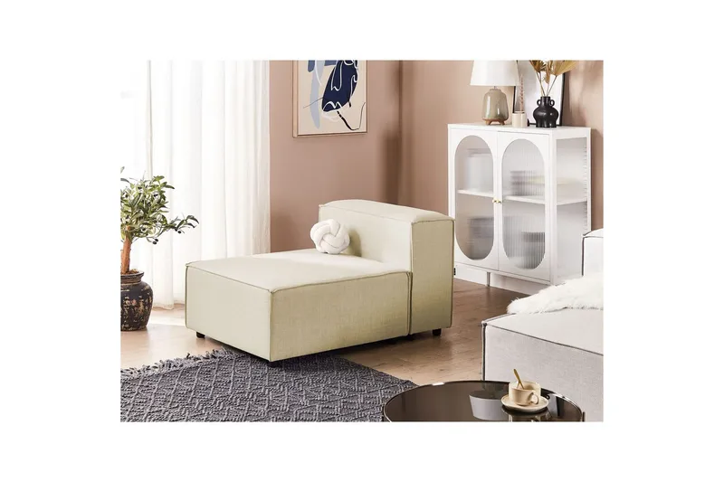 Mittmodul Beliani Aprica Beige||Black - Hagemøbler - Loungemøbler - Moduler - Midtmodul hagesofa